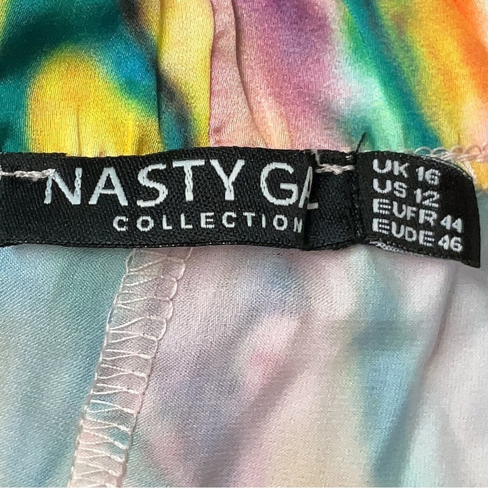 Nasty Gal Multicolor Marble Print Wide Leg Pants - Picture 8 of 14
